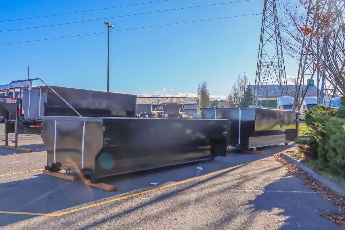 Roll-off dumpster ready for waste disposal at job site for 12 Yard Dumpster Rental in Parker